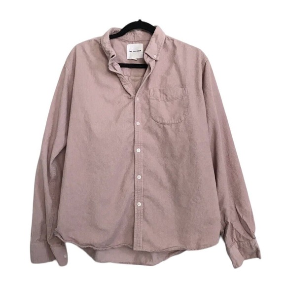 THE IDLE MAN Mens Shirt Pink Corduroy Button Down Clifton XL Extra Large - Picture 1 of 3